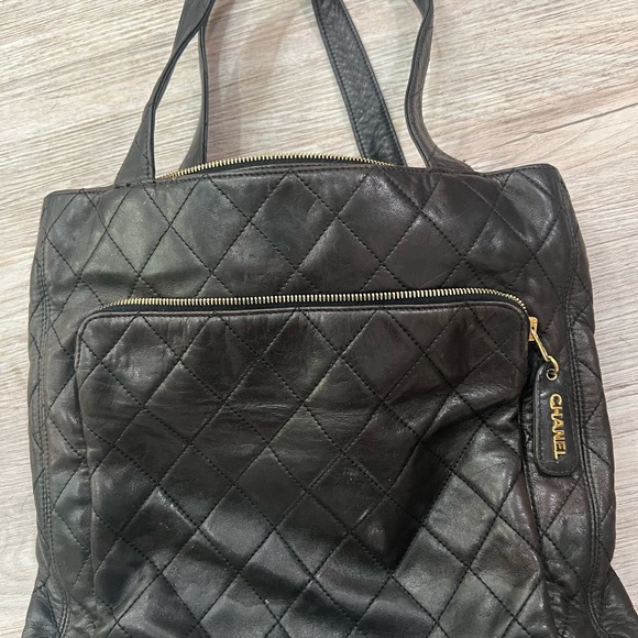Chanel matlasse quilted tote shoulder a4 PVC black 0415b - Picture 3 of 8